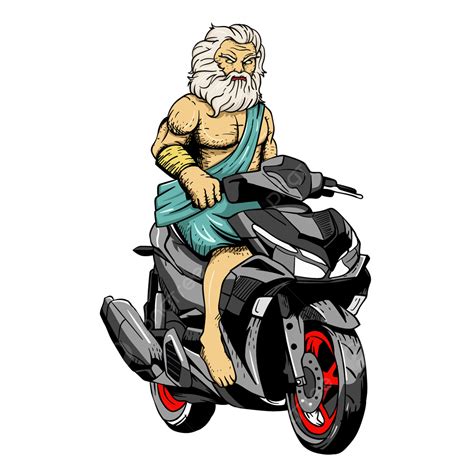 Zeus Rides Aerox Motorbike Vector, Zeus Illustration, Motocycle, Rider PNG and Vector with ...