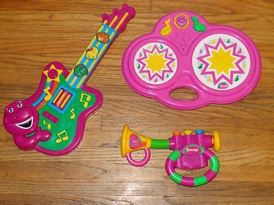 Barney the Dinosaur MUSICAL INSTRUMENTS TOY LOT Music Drum, Guitar, Trumpet Horn | #441530269