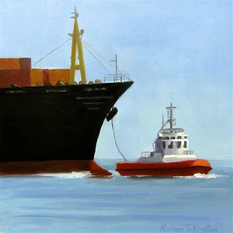 KAREN JOHNSTON SMALL PAINTINGS: Tug Boat