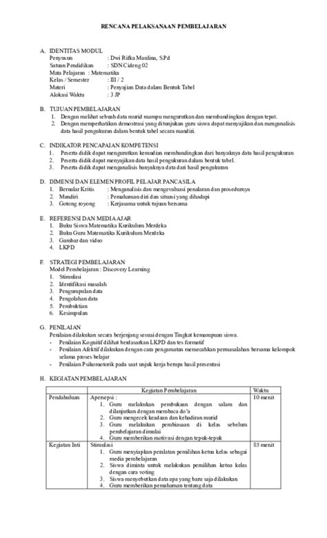 (DOC) RPP DIFERENSIASI MATEMATIKA KELAS 3 SD | Dwi Rifka - Academia.edu