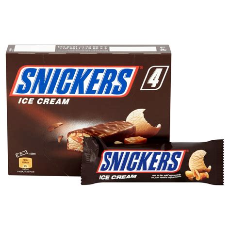 Snickers Chocolate Peanut Ice Cream Bars 4pack (4 x 45.6g) | Bestway Wholesale