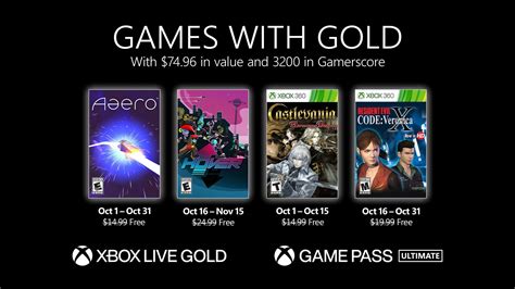 Xbox Games with Gold for October includes Castlevania, Resident Evil ...