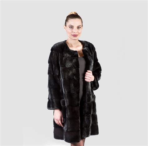 Black Naomi Mink Fur Coat - Haute Acorn