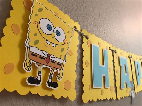 Spongebob Inspired Birthday Banner | Etsy