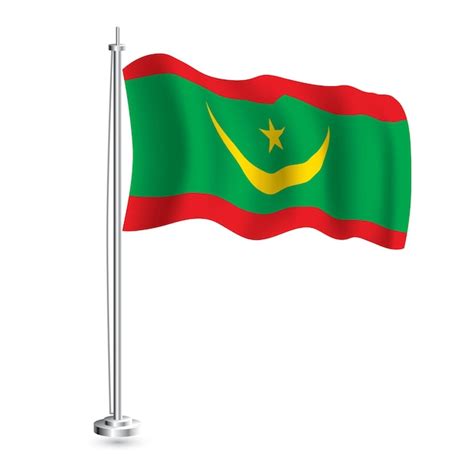 Premium Vector | Mauritania flag isolated realistic wave flag of ...