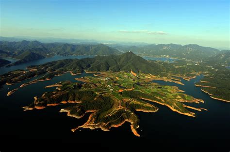 A ria coast-like land form in Chungju or Cheongpung Lake, North ...