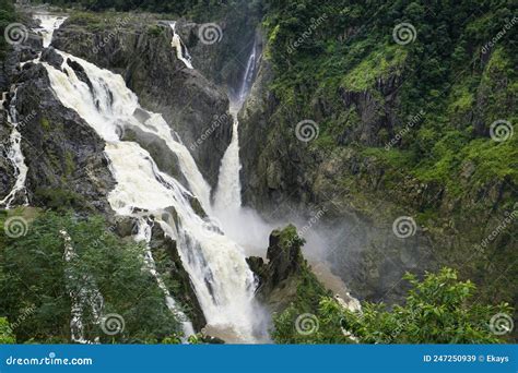 Cascading Waterfall at Barron Falls Cairns Australia Stock Image ...