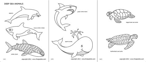 Sea Animals | Free Printable Templates & Coloring Pages | FirstPalette.com