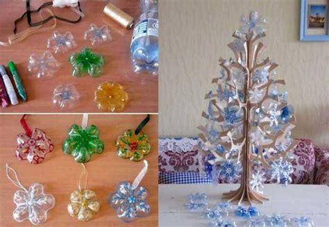 Adornos navideños con botellas recicladas fáciles de hacer