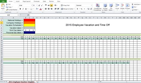 EXCEL TEMPLATES: Excel Templates Vacation Planner