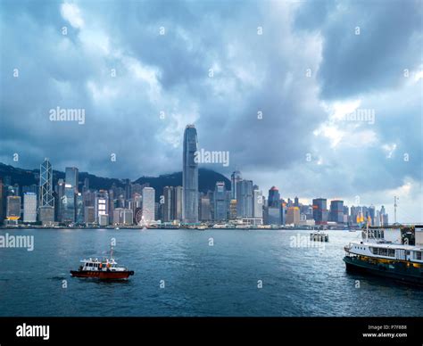 hong kong harbour view with sunlight Stock Photo - Alamy