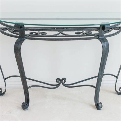 Wrought Iron Glass Top Sofa Table : EBTH