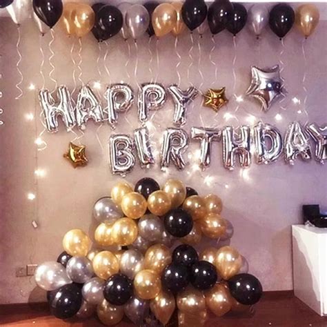 1 Unidades plata Feliz cumpleaños globos con perla oro negro blanco globos regalos adultos para ...