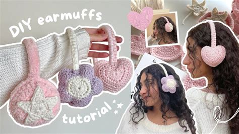 how to crochet cute earmuffs (heart, star, & flower shape) | in-depth tutorial for all yarn ...