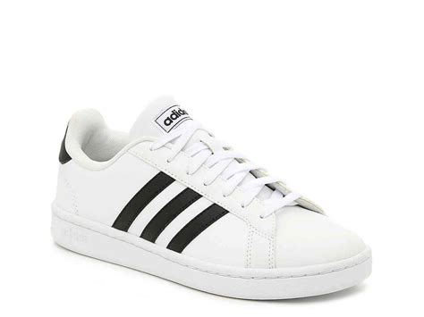 adidas Leather Grand Court Sneaker in White/Black (White) - Lyst