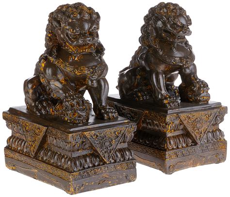 Buy Design Toscano Chinese Guardian Lion Foo Dog Asian Decor Statues, 9 ...