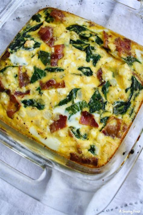 Spinach, Bacon and Feta Egg Bake - A Savory Feast