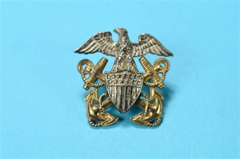 Vintage Sterling Silver US WW2 Navy Officer Serving Pin Badge Eagle Shield -2048 | eBay