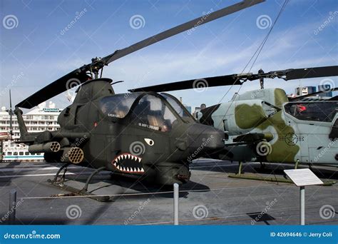 AH-1 Cobra Attack Helicopter at Intrepid Sea, Air and Space Editorial Photo - Image of military ...