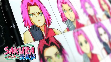 Drawing Sakura in Different Anime Styles | Naruto ナルト| #48 - YouTube