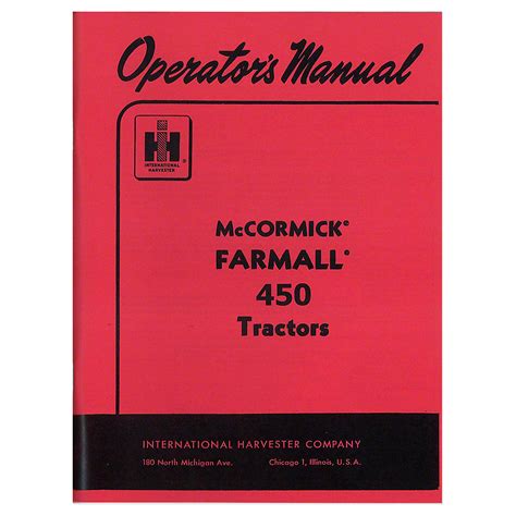 REP103 - OPERATORS MANUAL: FARMALL 450