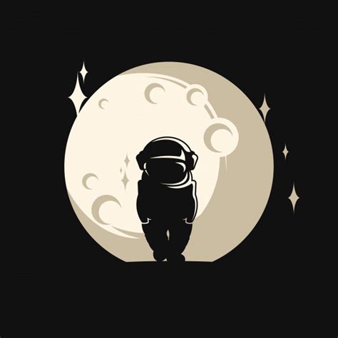 Astronaut Silhouette Vector at Vectorified.com | Collection of ...