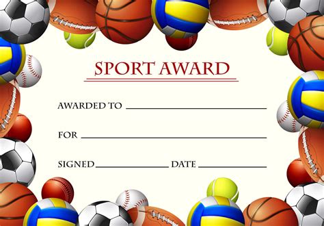 Certificate Template For Sport Award – Download Free Vectors Regarding ...