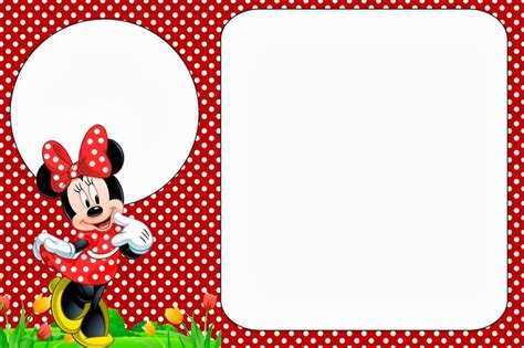 Minnie in Red: Free Printables and Party Invitations. | Minnie mouse invitations, Red minnie ...