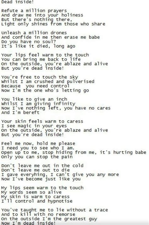 Dead Inside Lyrics