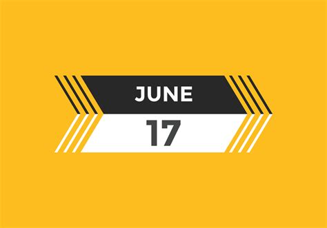 june 17 calendar reminder. 17th june daily calendar icon template. Calendar 17th june icon ...