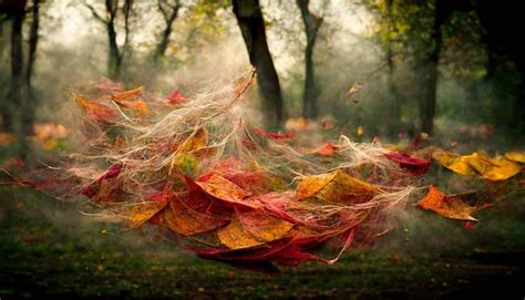 Premium Photo | Leaves whirlwind in beautiful october park photography