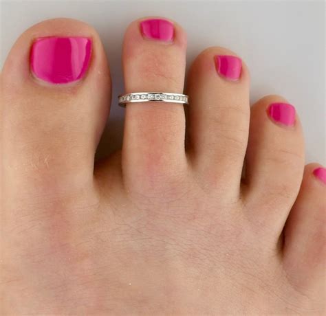 CZ Eternity Toe Ring Sized Toe Rings Toe Ring Diamond - Etsy