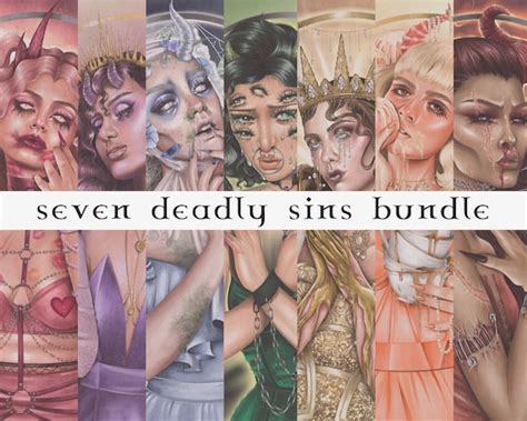 Seven Deadly Sins Bundle of All 7 Art Prints - Etsy