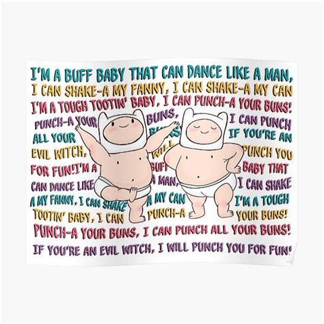 Adventure Time Baby Finn "I'm a Buff Baby" Song Lyrics Poster by ...