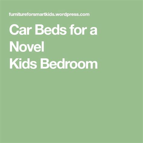 Car Beds for a Novel Kids Bedroom | Car bed, Childrens furniture, Kids ...