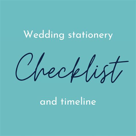 wedding stationery checklist and timeline - By Jo