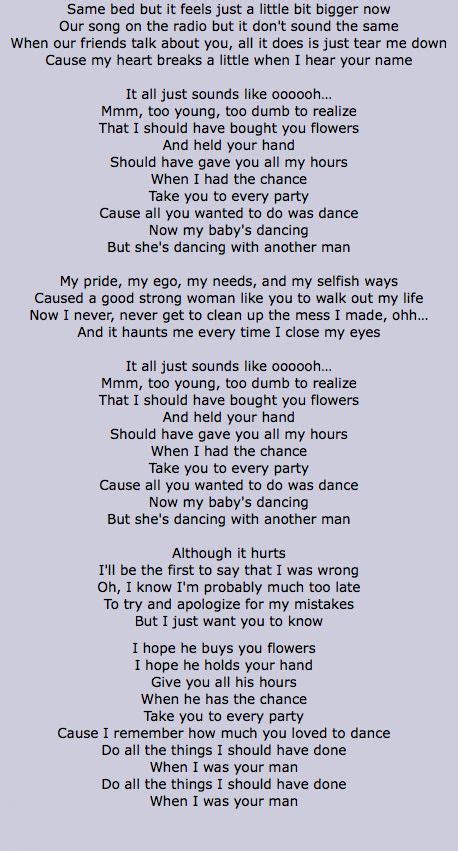 "When I Was Your Man" performed by Bruno Mars - www.azlyrics.com | Bruno mars songs lyrics ...