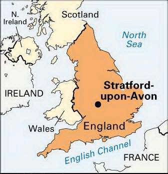 Map Of England Stratford Upon Avon