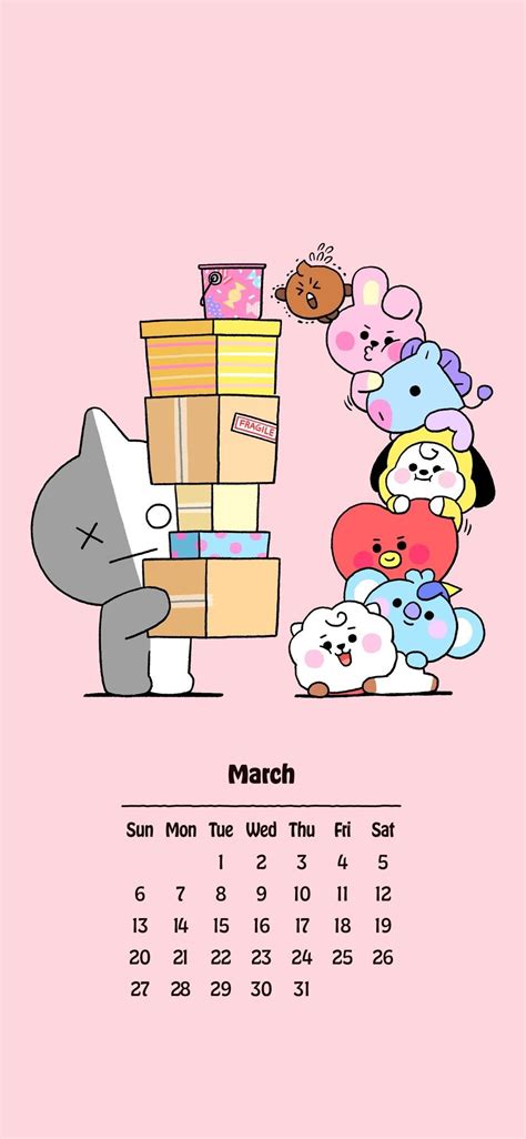 #BT21 #BT21wallpaper #btswallpaper #bts #monthlywallpaper Line Friends ...