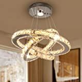 Moooni Mondern Round 5 Ring Crystal Chandelier Contemporary Adjustable Led Ceiling Fixtures ...