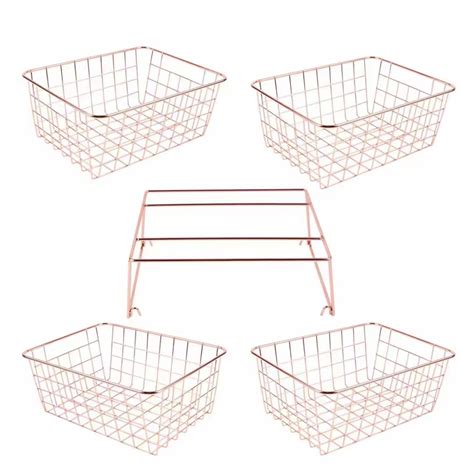 5 Pack Wire Storage Baskets, Metal Wire Baskets Pantry Organization for ...