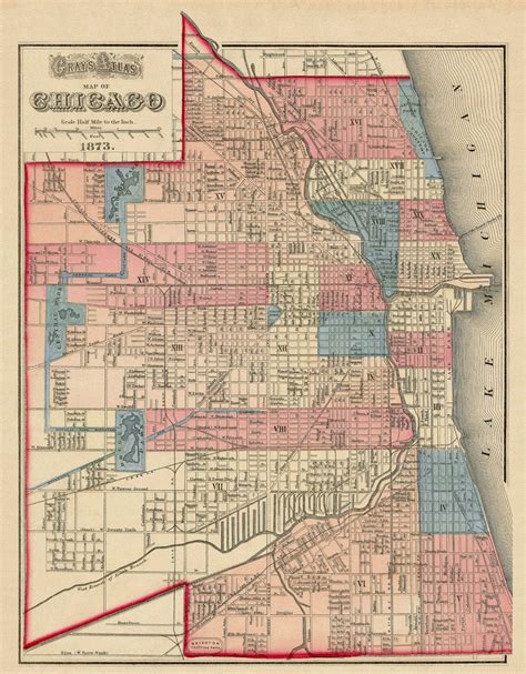 Vintage map of Chicago Old map archival reproduction | Etsy | Chicago map, Map, Vintage map