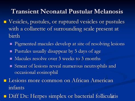 Neonatal Pustular Melanosis