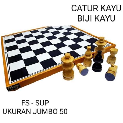 Promo Papan Catur Kayu Besar Jumbo Ukuran 50 Cm Diskon 26% di Seller ...