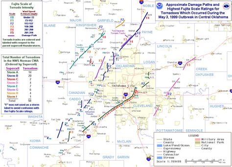 Oklahoma Tornado Path Map