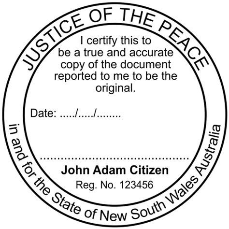 NSW Justice of the Peace True Copy Self Inking Stamp Large Round NSJP08rubber stamps from ...