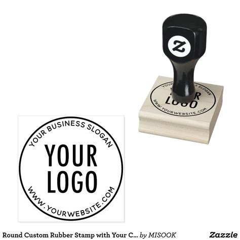 Round Custom Rubber Stamp with Your Company Logo | Zazzle.com | Custom rubber stamps, Wood stamp ...