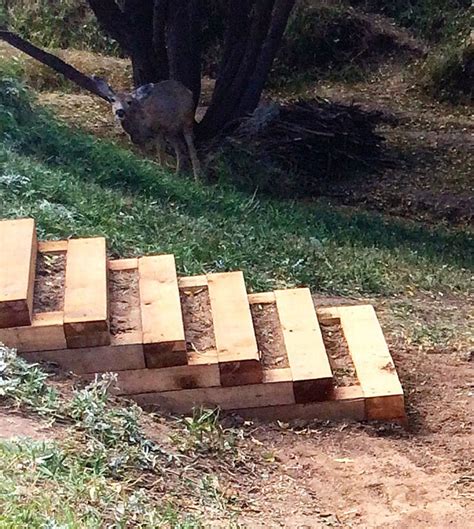 Landscape Timber Backyard Steps - Our Homestead Life