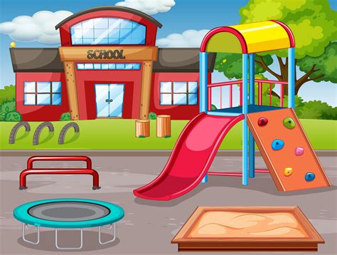 Empty school outdoor playground 1591840 Vector Art at Vecteezy