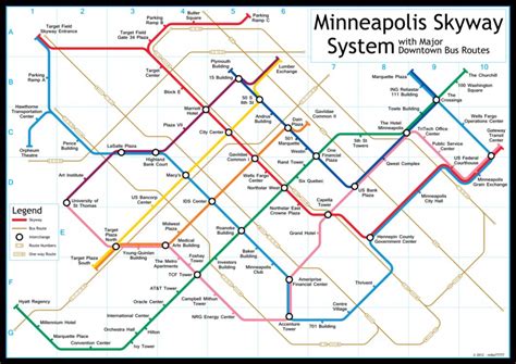 Minneapolis Skyway Map As A Subway Map | Maps And Charts | Mapas ...